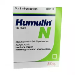 Хумулин НПХ инсулин (Humulin-NPH) 100 МЕ/мл сусп. для ин. 3мл 5шт фото